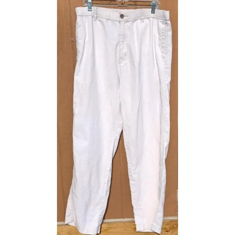 Paradise Collection Mens Linen Cotton Pants L Oatmeal Resort 36-40